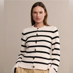 🖤 NWT Jenni Kayne Cooper Cardigan, Ivory/Black Stripe, size:M 🖤